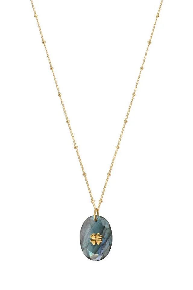Leticia Ponti Trèfle collier labradorite plaqué or