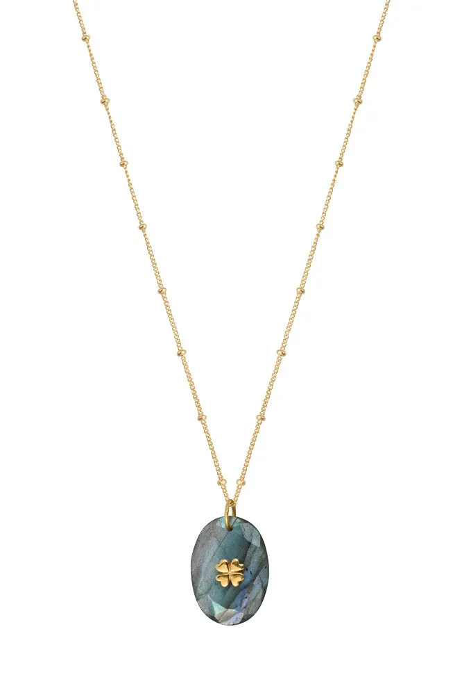 Leticia Ponti Trèfle collier labradorite plaqué or