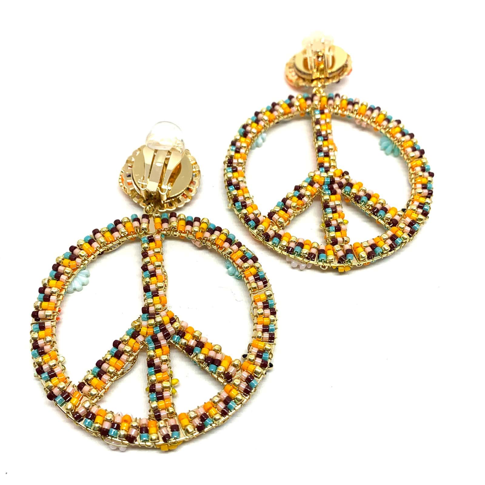 Hypnochic Boucles doreilles Peace Flower créoles multicolores