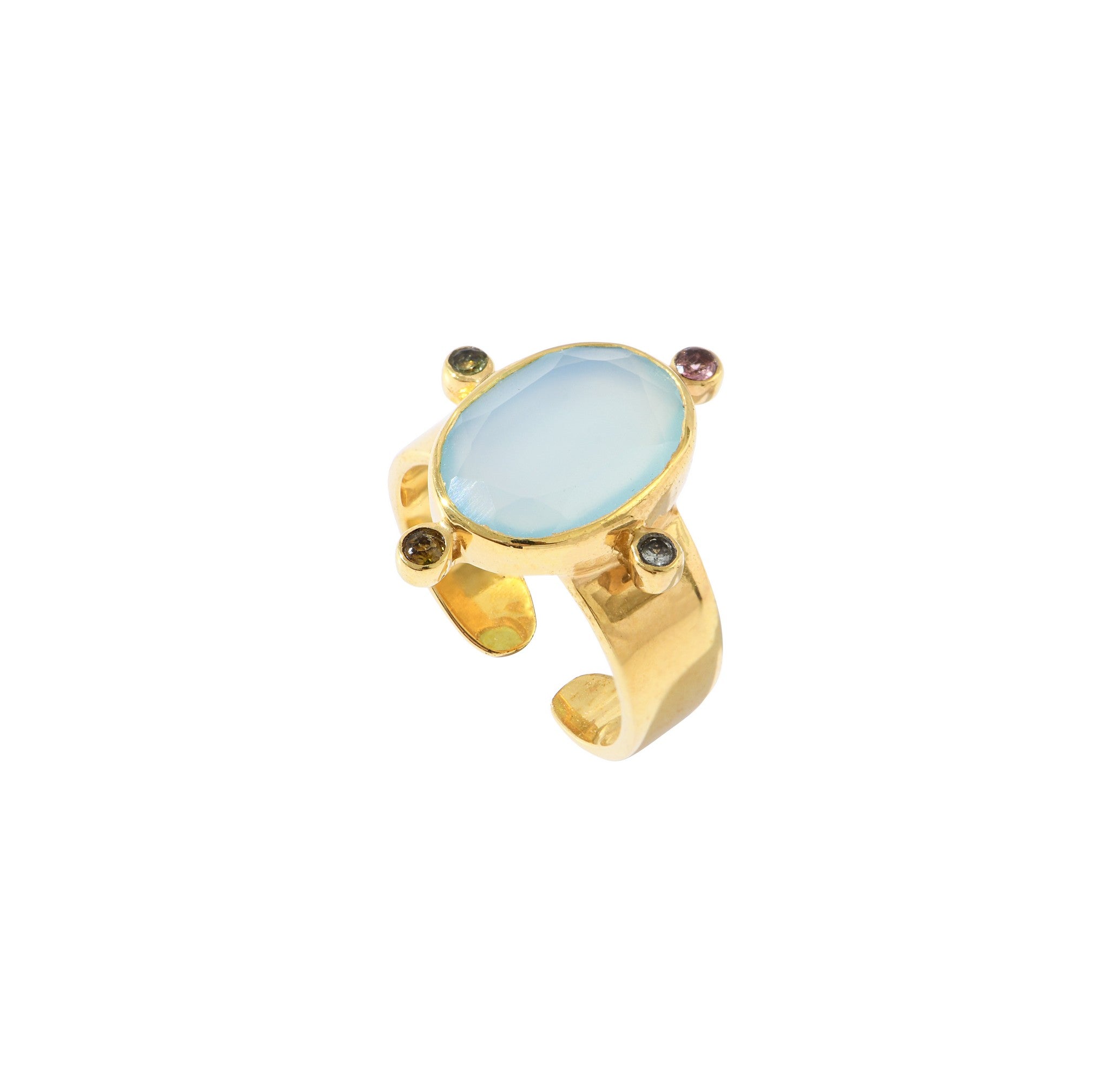 Leticia Ponti Joséphine bague ajustable labradorite