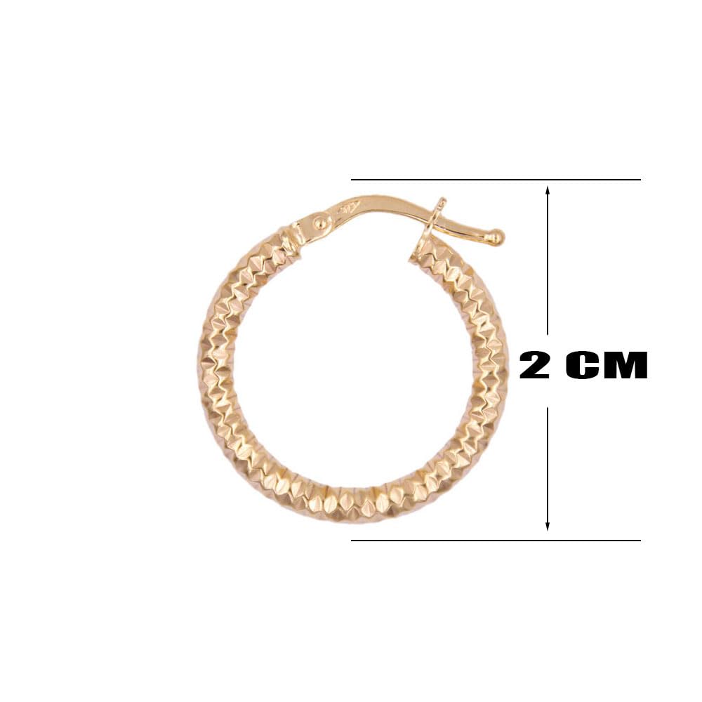 L'Atelier d'Azur Créoles Diamantées boucles d'oreilles or jaune 2cm