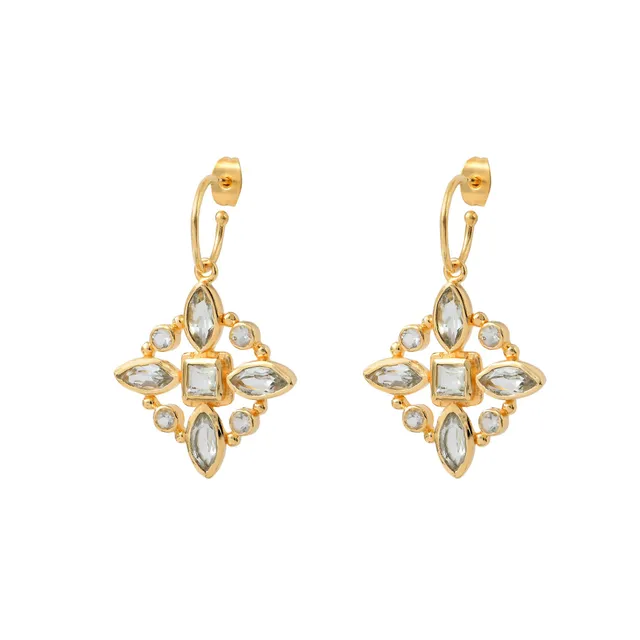 Leticia Ponti Rosie boucles d'oreilles améthyste vert 4 cm