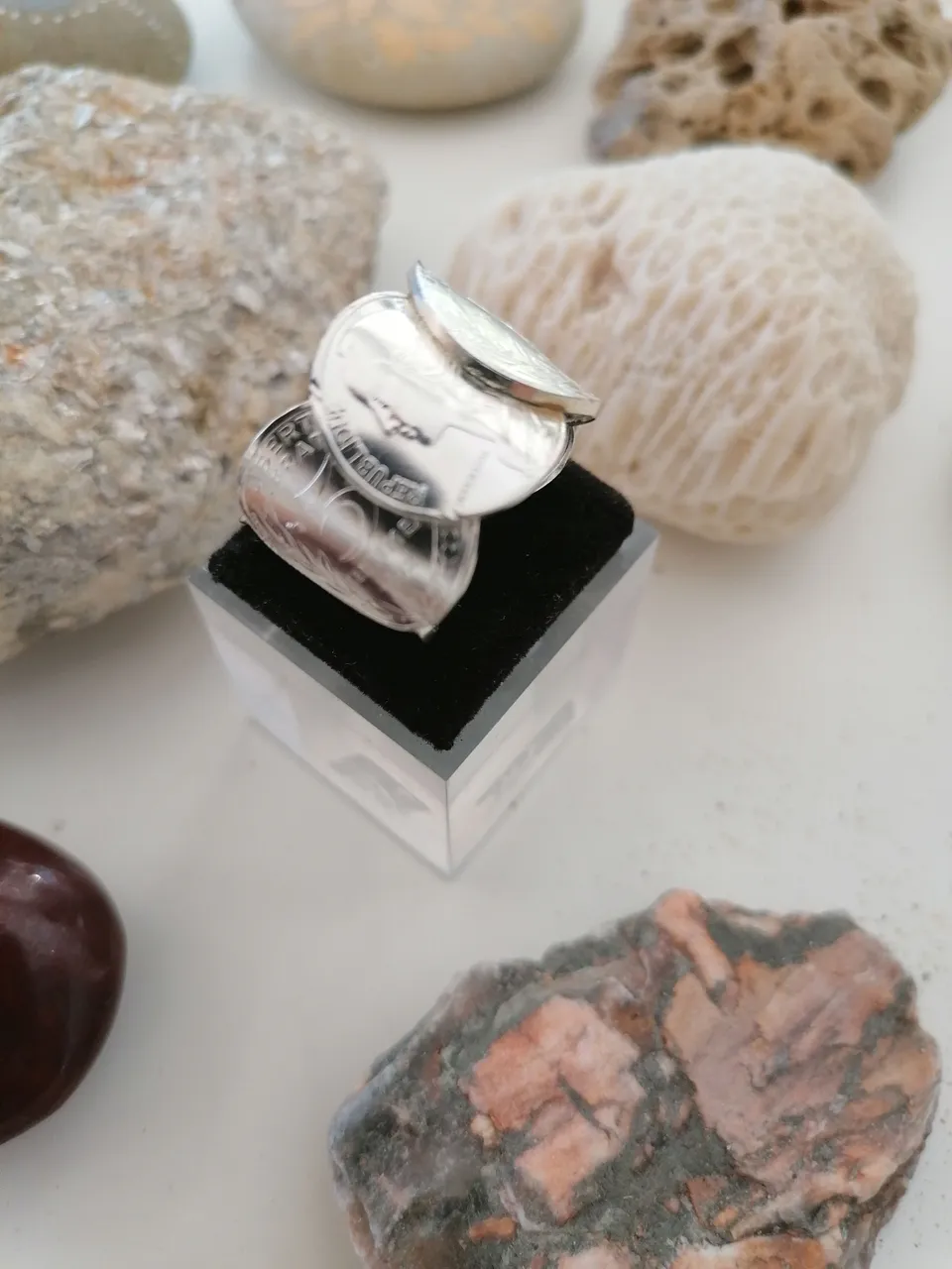 Le P'tit Franc Iel bague 3 pièces 5 centimes plaqué or