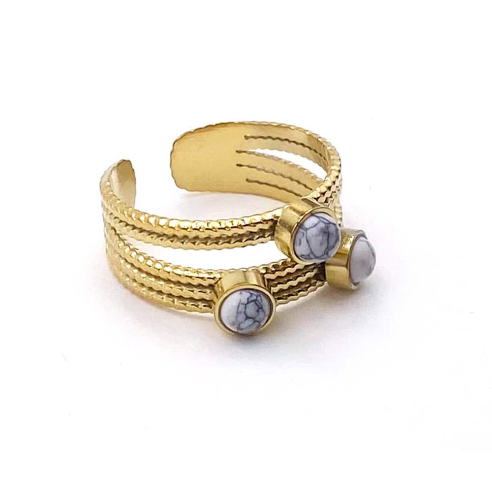 HYPNOCHIC Uma bague acier inoxydable pierre