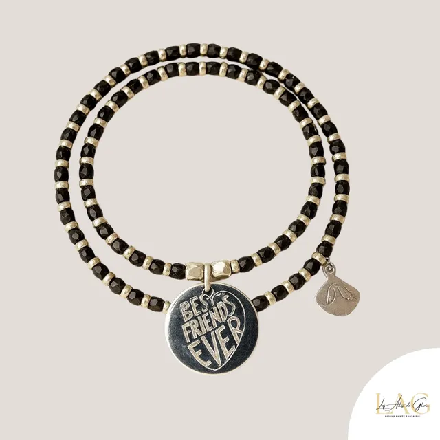 Les Ailes de Gloria Mantra Best Friends Ever bracelet gravé