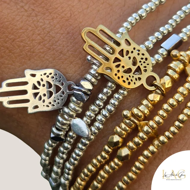 Les Ailes de Gloria Bracelet Multirangs Samira Gold doré fantaisie
