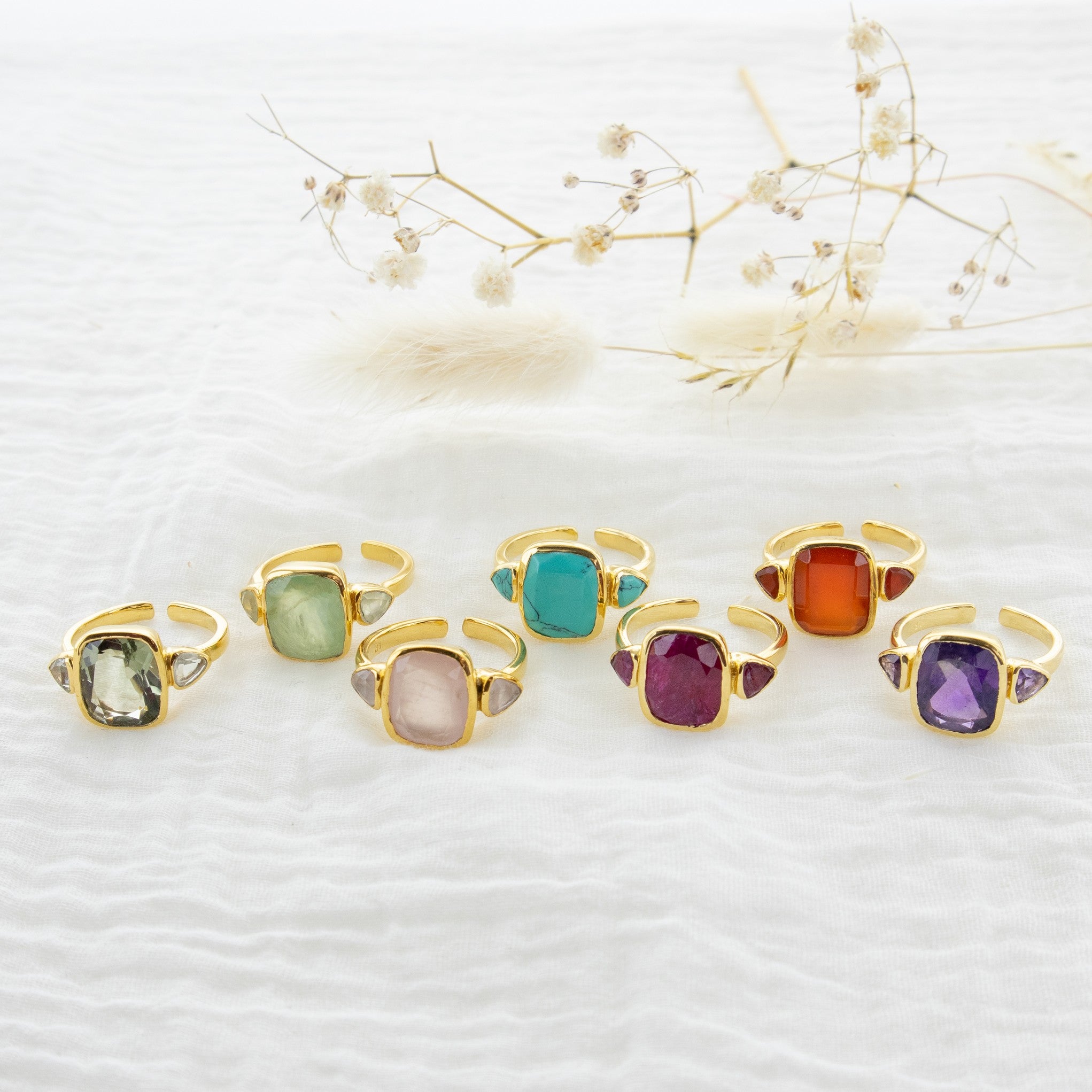 Leticia Ponti Lise bague rubis plaqué or ajustable