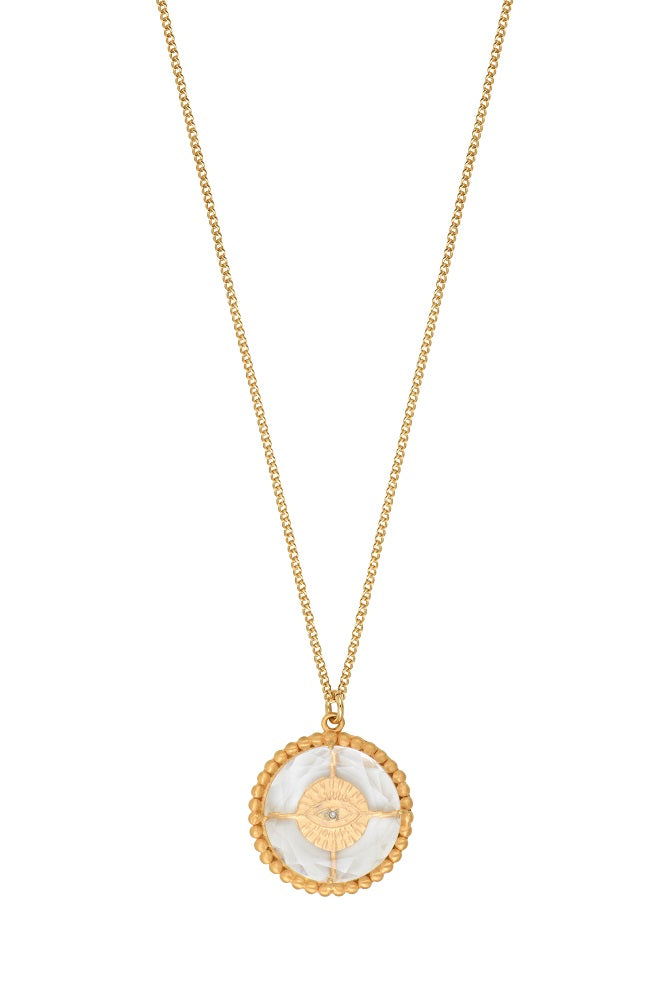 Leticia Ponti Luck collier talisman cristal zircon blanc 60 cm