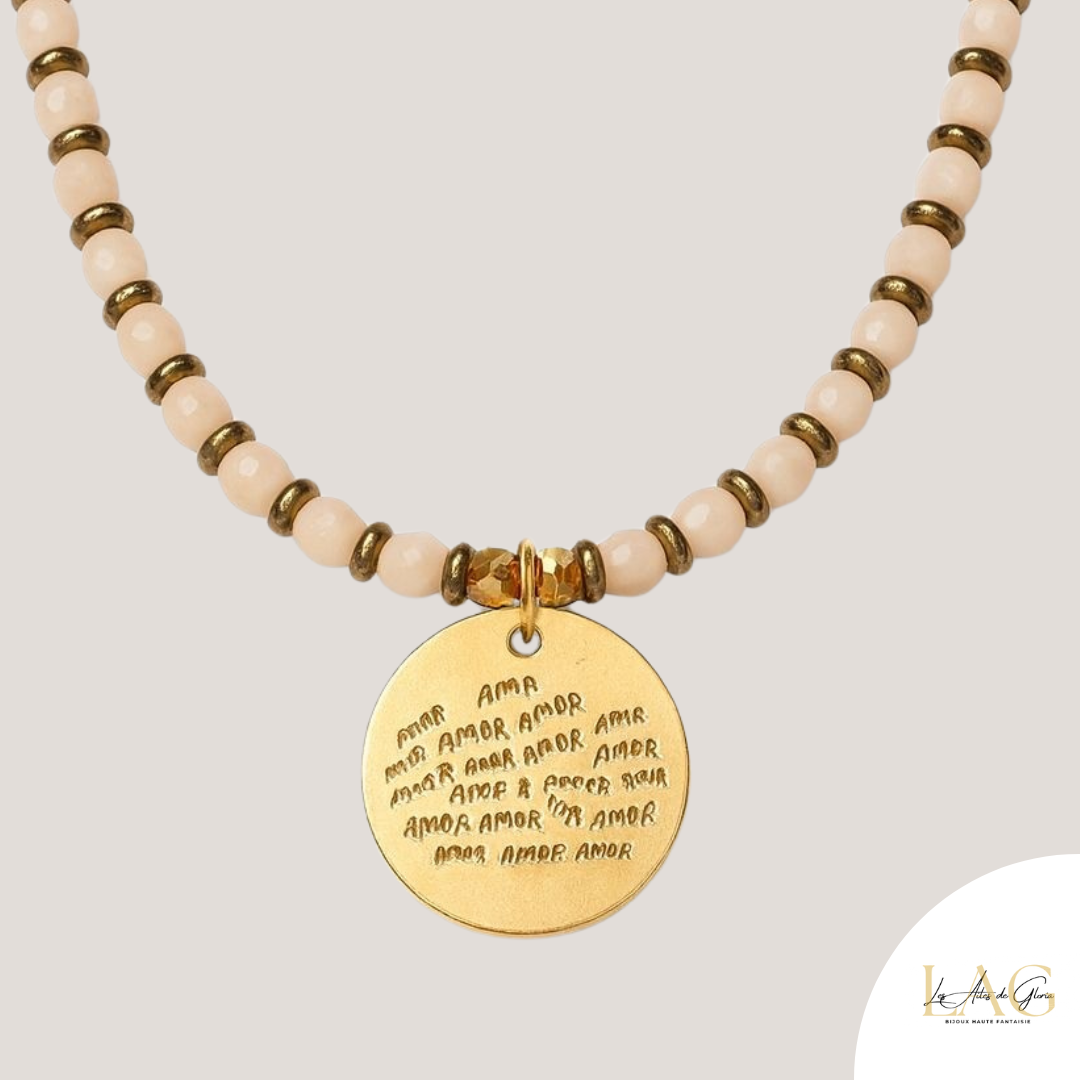 Les Ailes de Gloria Mantra Bracelet Amor Amor gravé