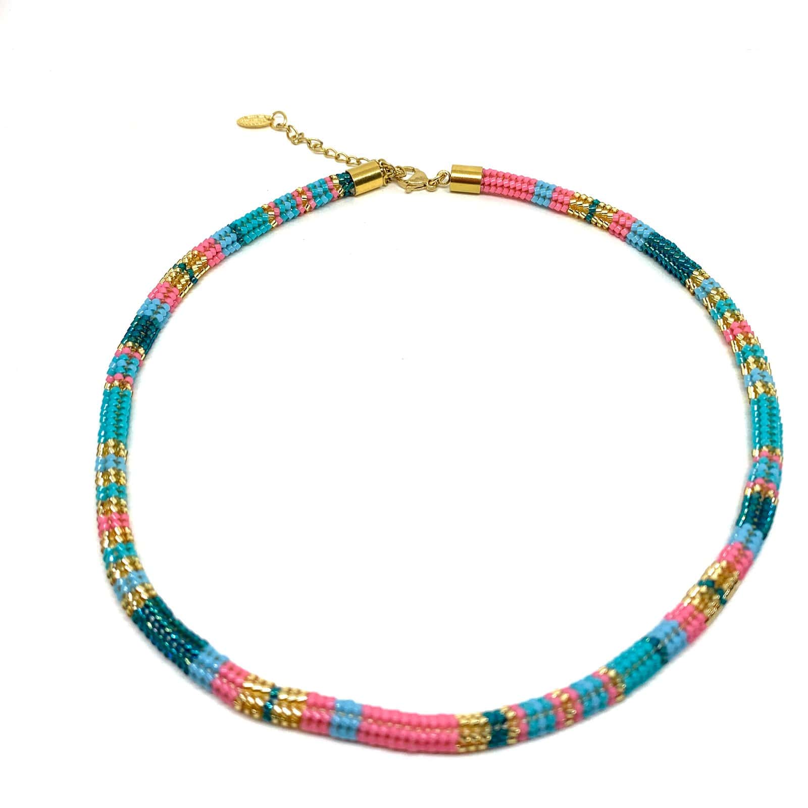 HYPNOCHIC SNAKE LARGE collier fantaisie perles Miyuki multicolore 44 cm