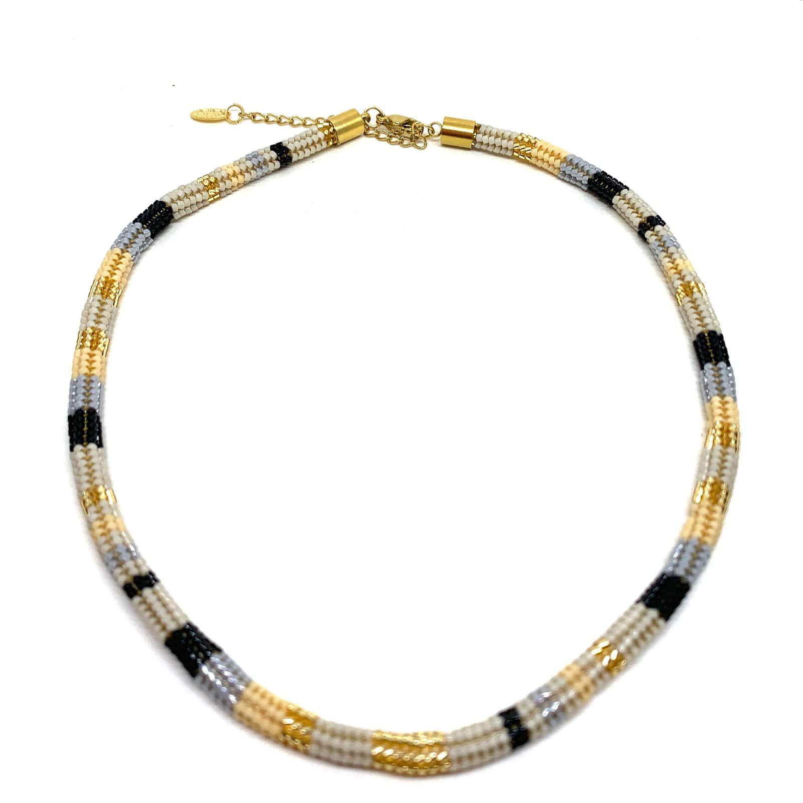 HYPNOCHIC SNAKE LARGE collier fantaisie perles Miyuki multicolore 44 cm
