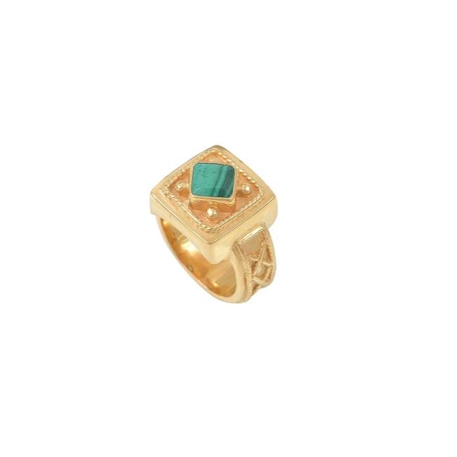 Leticia Ponti Costanza bague lapis-lazuli taille 54 plaqué or