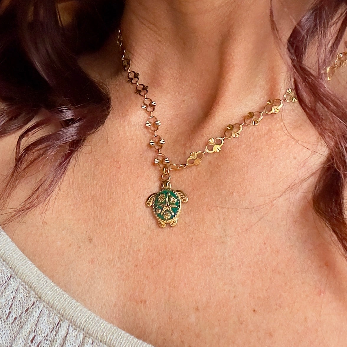 MAD SO CREATION Honu collier tortue acier 43,5 cm doré