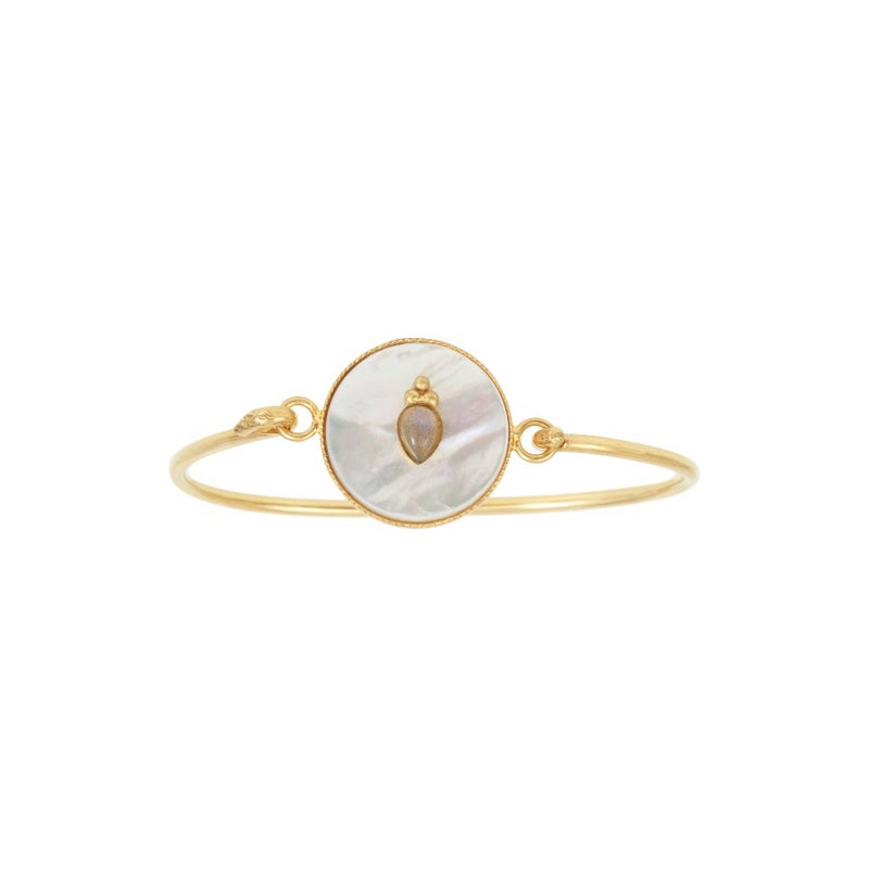Leticia Ponti Marla jonc nacre labradorite plaqué or