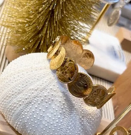 Le P’tit Franc Diadème 5 centimes bracelet pièce monnaie 11 pièces