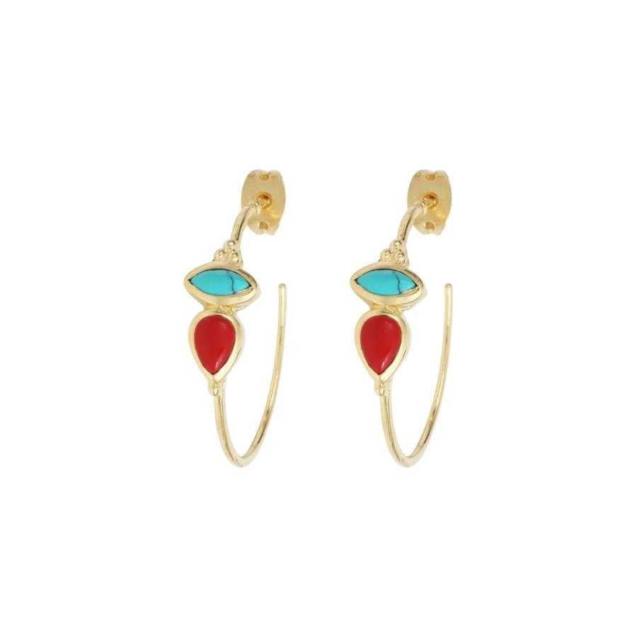 Leticia Ponti Jolène créoles plaqué or labradorite