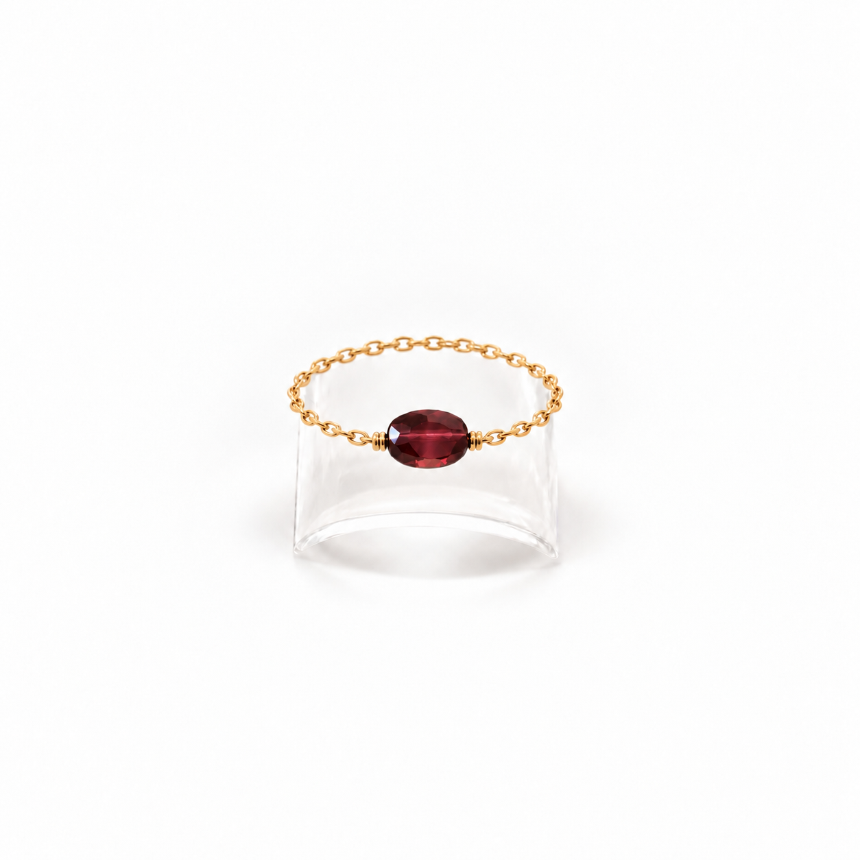 Ô PLUM Bagues Grenat Jenna bague plaqué or grenat 52
