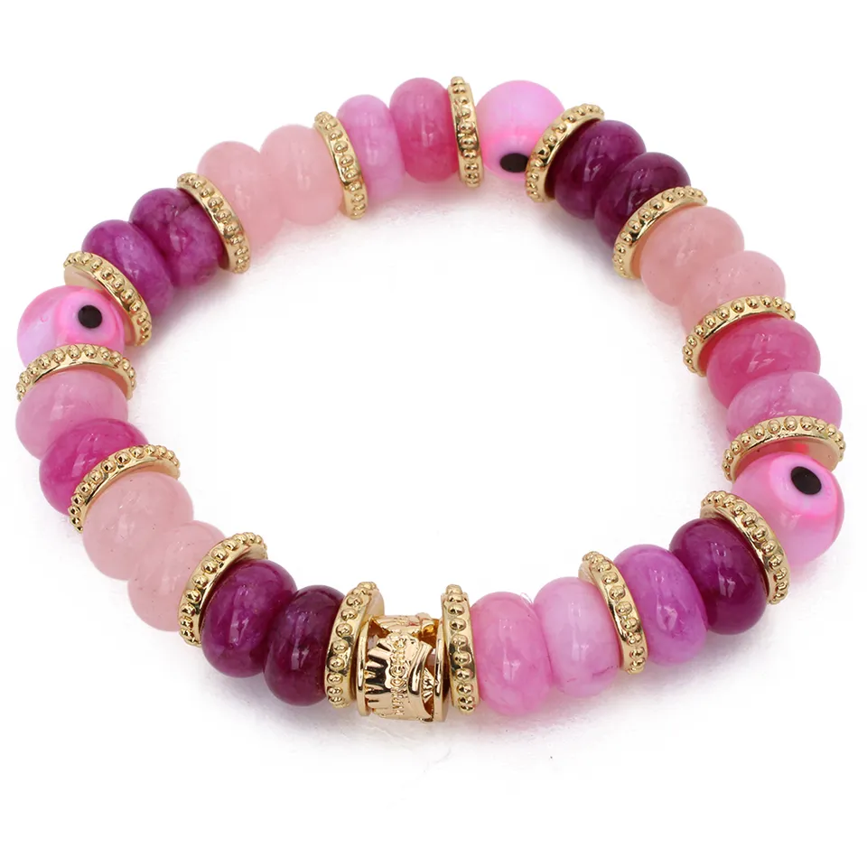 HYPNOCHIC Mahi bracelet élastique rose perles semi-précieuses