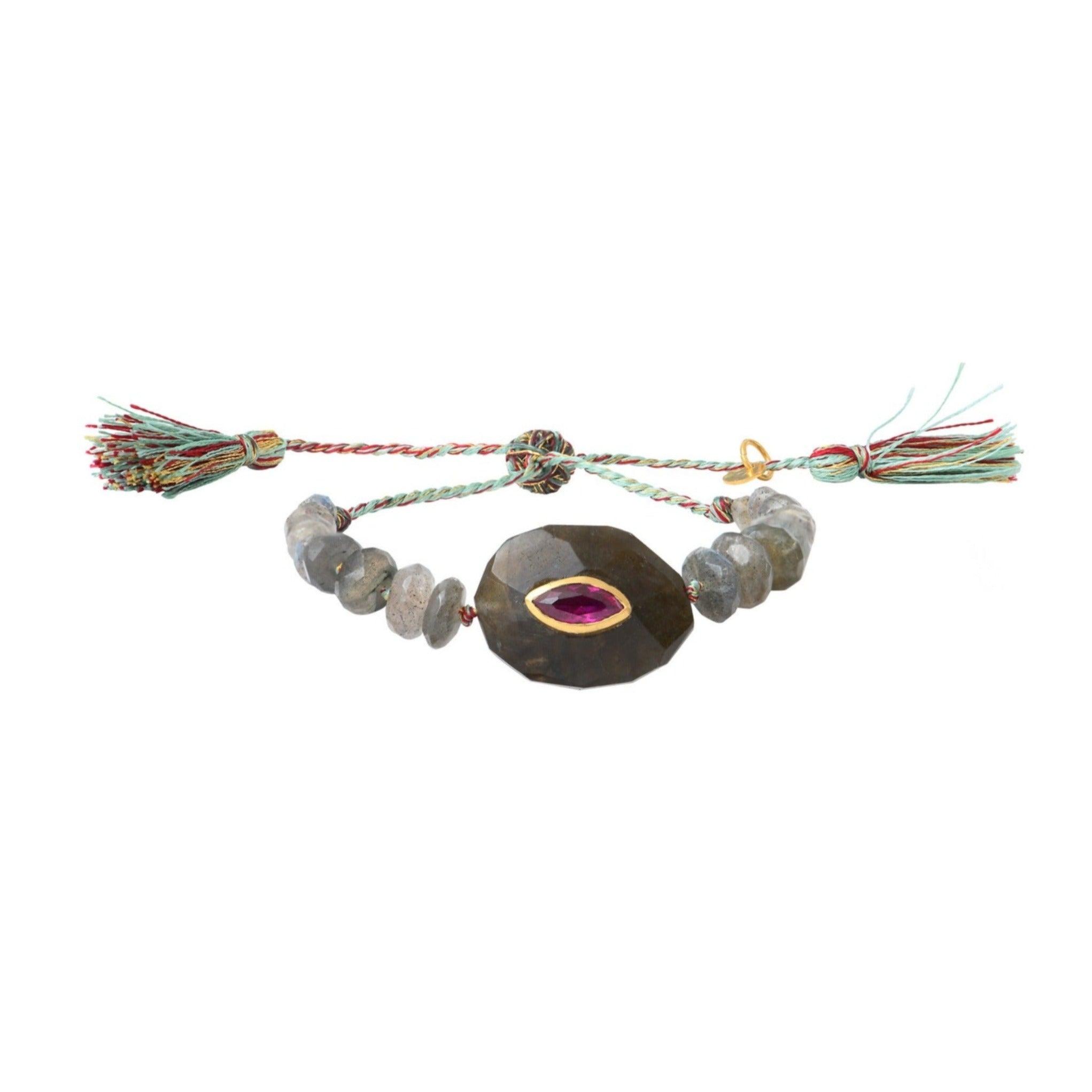 Leticia Ponti Porte Bonheur bracelet quartz lemon cordon