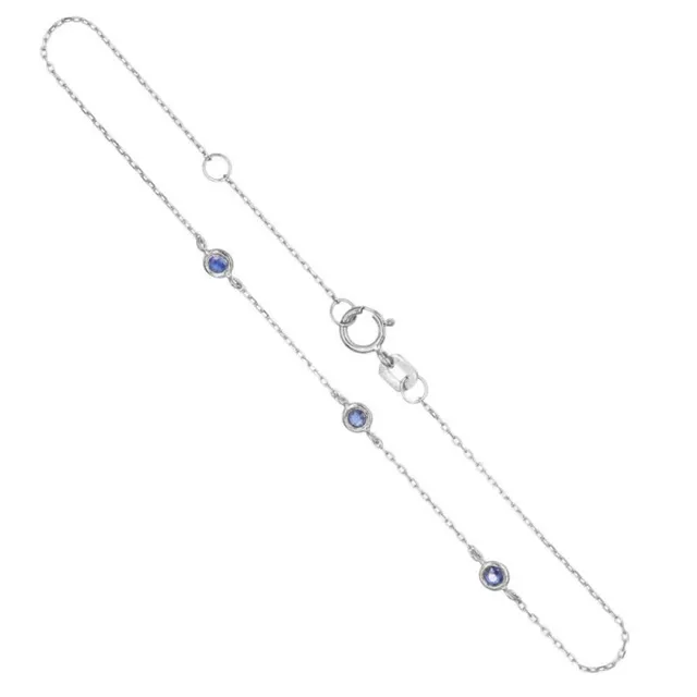 L'Atelier d'Azur 3 Saphirs bracelet or blanc 375/1000 18cm