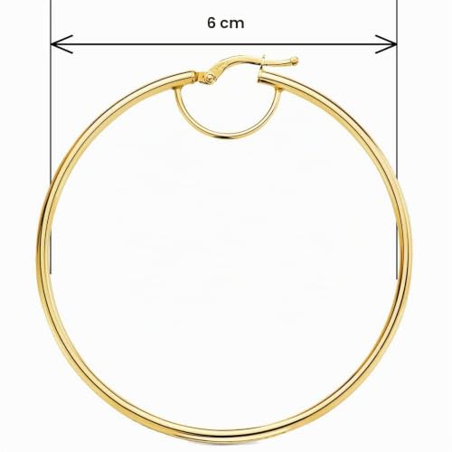 L'Atelier d'Azur Créoles 6 cm Boucles d'Oreilles Or Jaune Femme