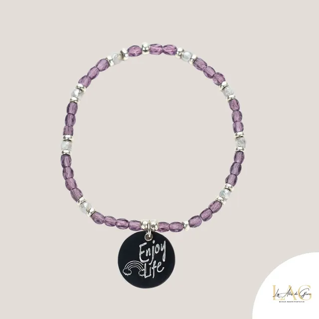 Les Ailes de Gloria Mantra Enjoy Life bracelet gravé
