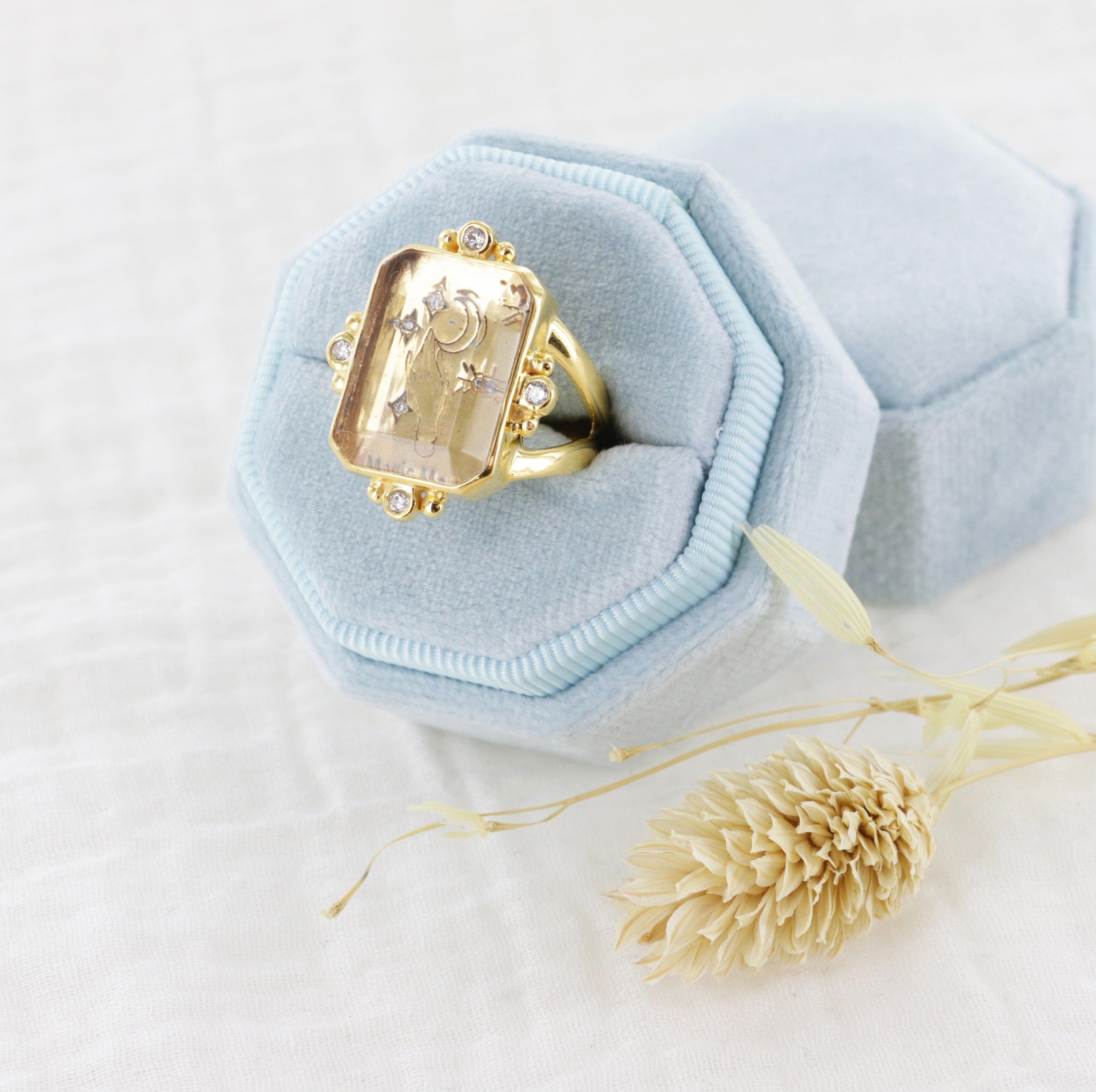 Leticia Ponti Magic Moon bague ajustable cristal de roche