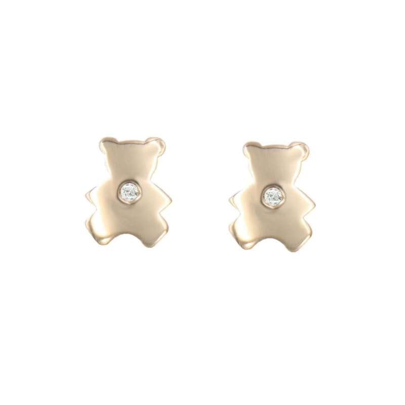 L'Atelier d'Azur Boucles ourson or jaune diamant enfant
