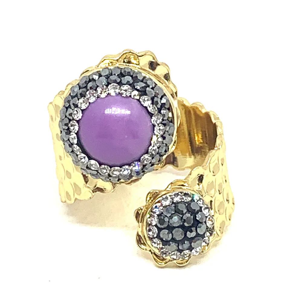 Hypnochic Melina bague ajustable dorée violet