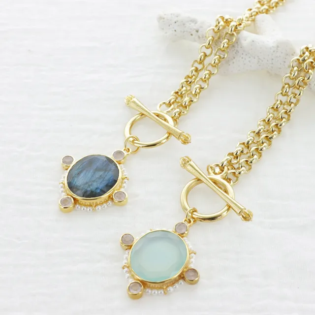 Leticia Ponti Joséphine XL collier calcédoine aqua