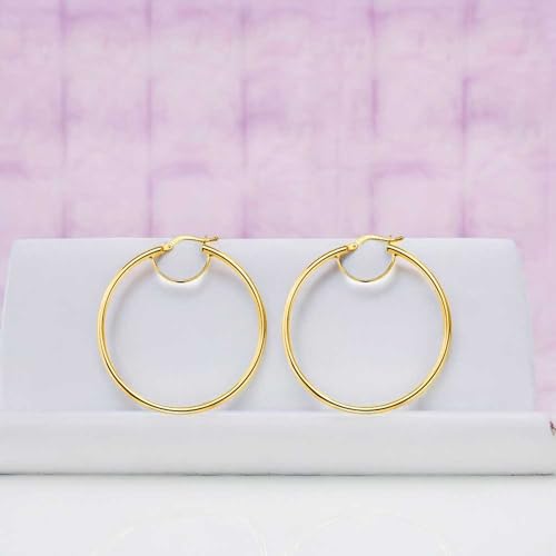 L'Atelier d'Azur Créoles Renforcées Or Jaune 4,5 cm Boucles 9 carats