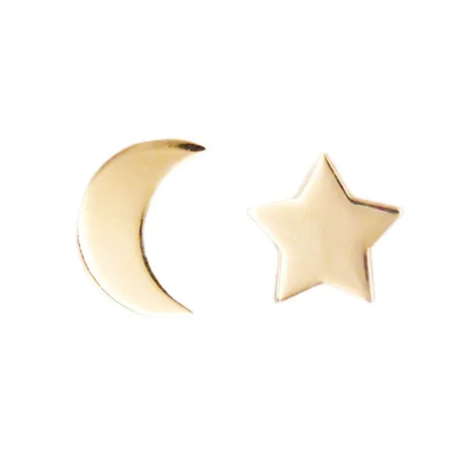 L'Atelier d'Azur Etoile et Lune boucles d'oreilles or jaune 375/1000