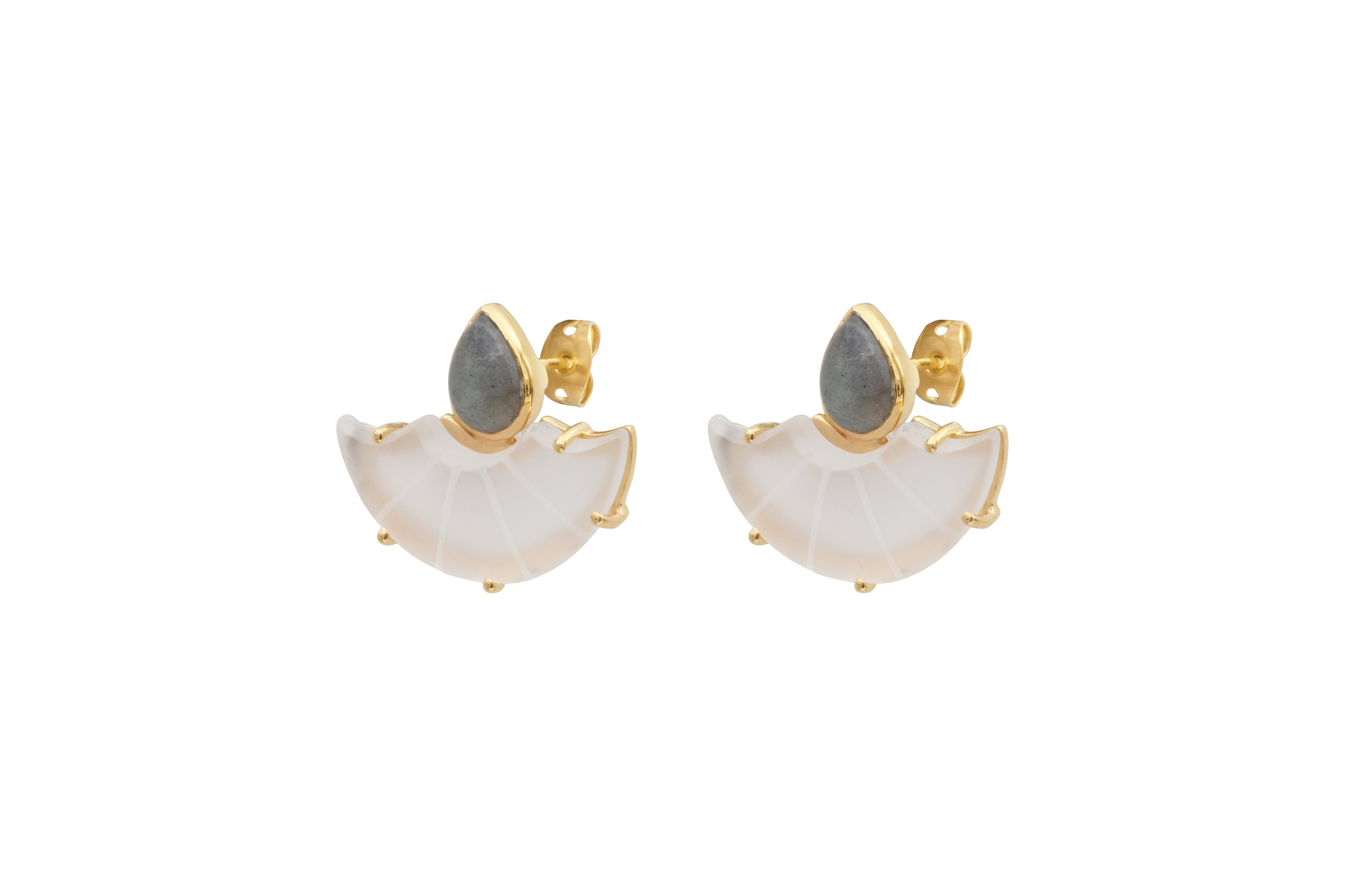 Leticia Ponti Odelia boucles éventail cristal labradorite