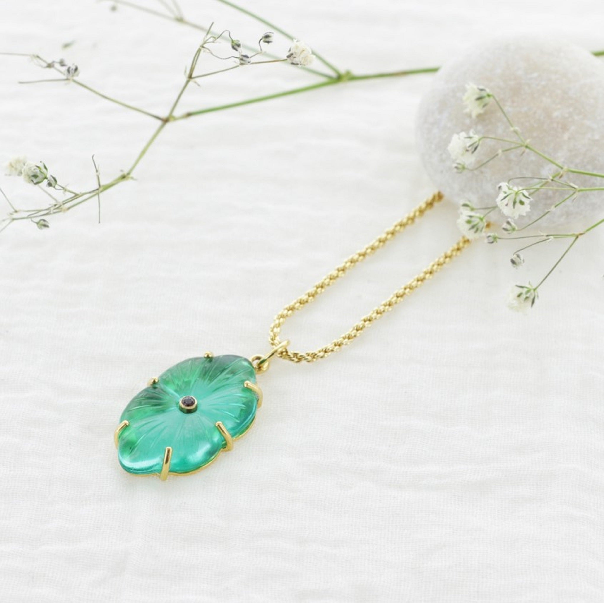 Leticia Ponti Camila Collier apatite verte 40 cm zircon