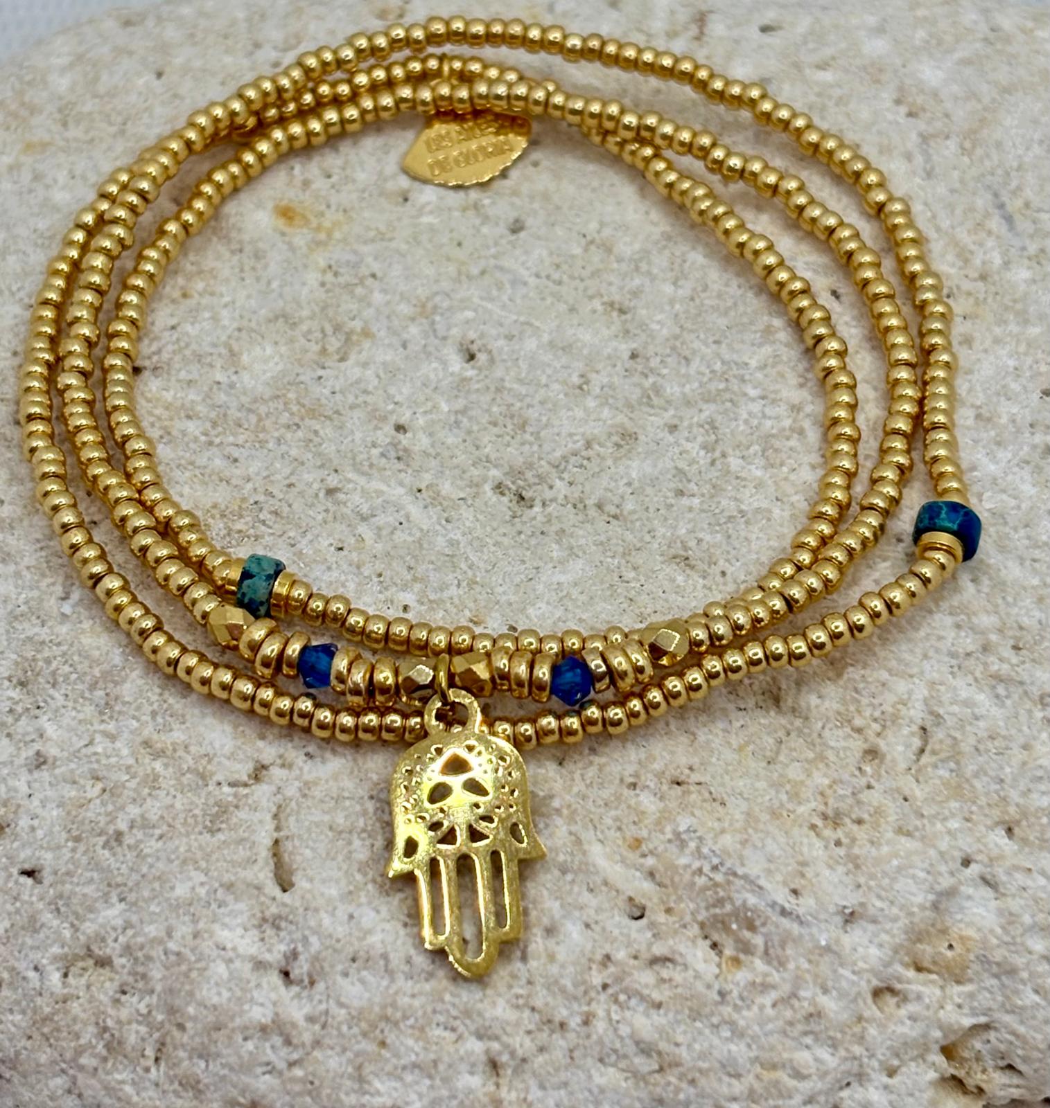 Les Ailes de Gloria Bracelet Multirangs Samira Gold doré fantaisie