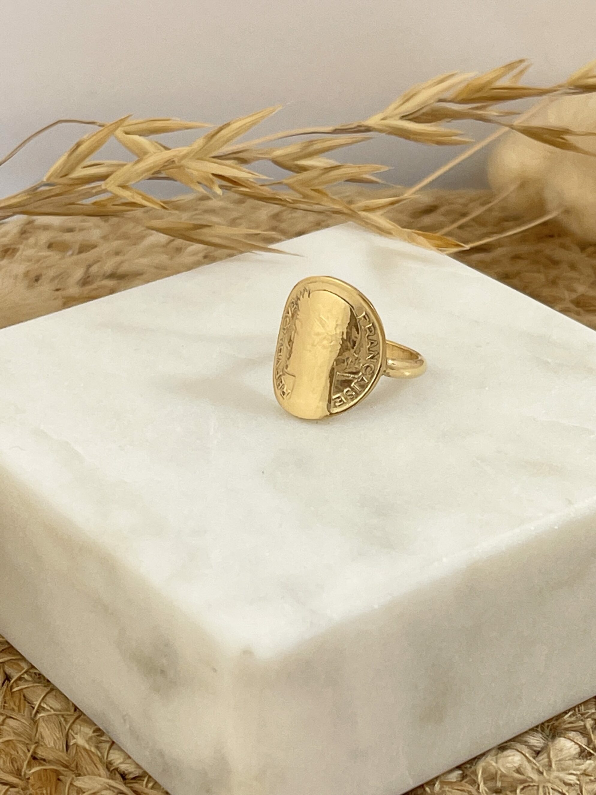 Le P’tit Franc Bagues Héritage Morlon 50 centimes bague plaqué or