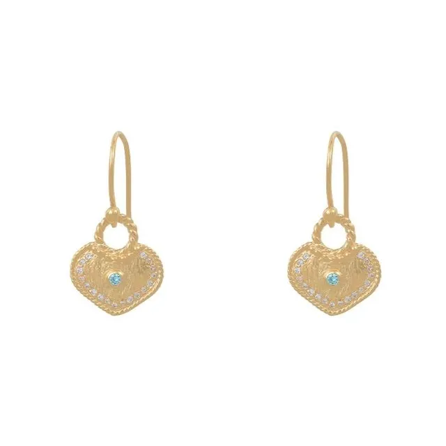 Leticia Ponti True Love boucles zircon bleu 1,7 cm