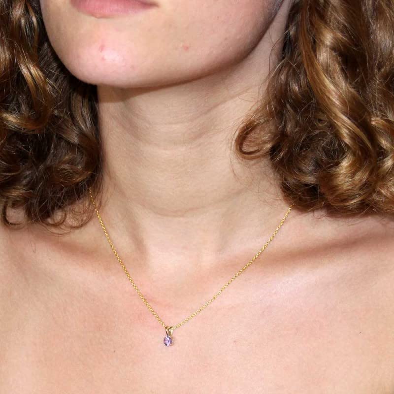 L'Atelier d'Azur Améthyste Ronde pendentif or jaune femme
