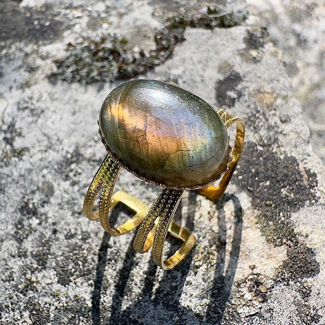 MAD SO CREATION Amia bague améthyste pierre naturelle ajustable
