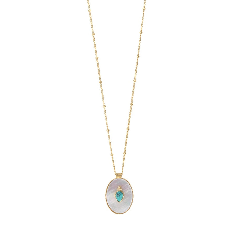 Leticia Ponti Marla sautoir plaqué or turquoise