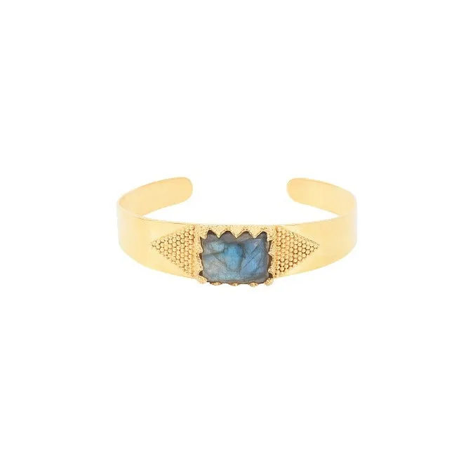 Leticia Ponti Maëlle manchette labradorite plaqué or