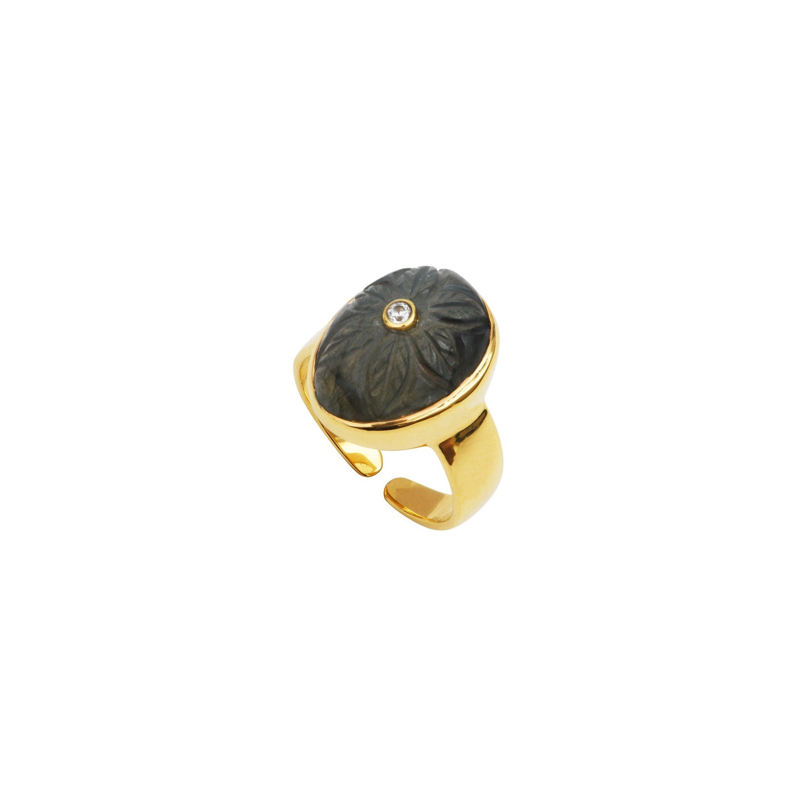 Leticia Ponti Florencia bague quartz lemon plaqué or