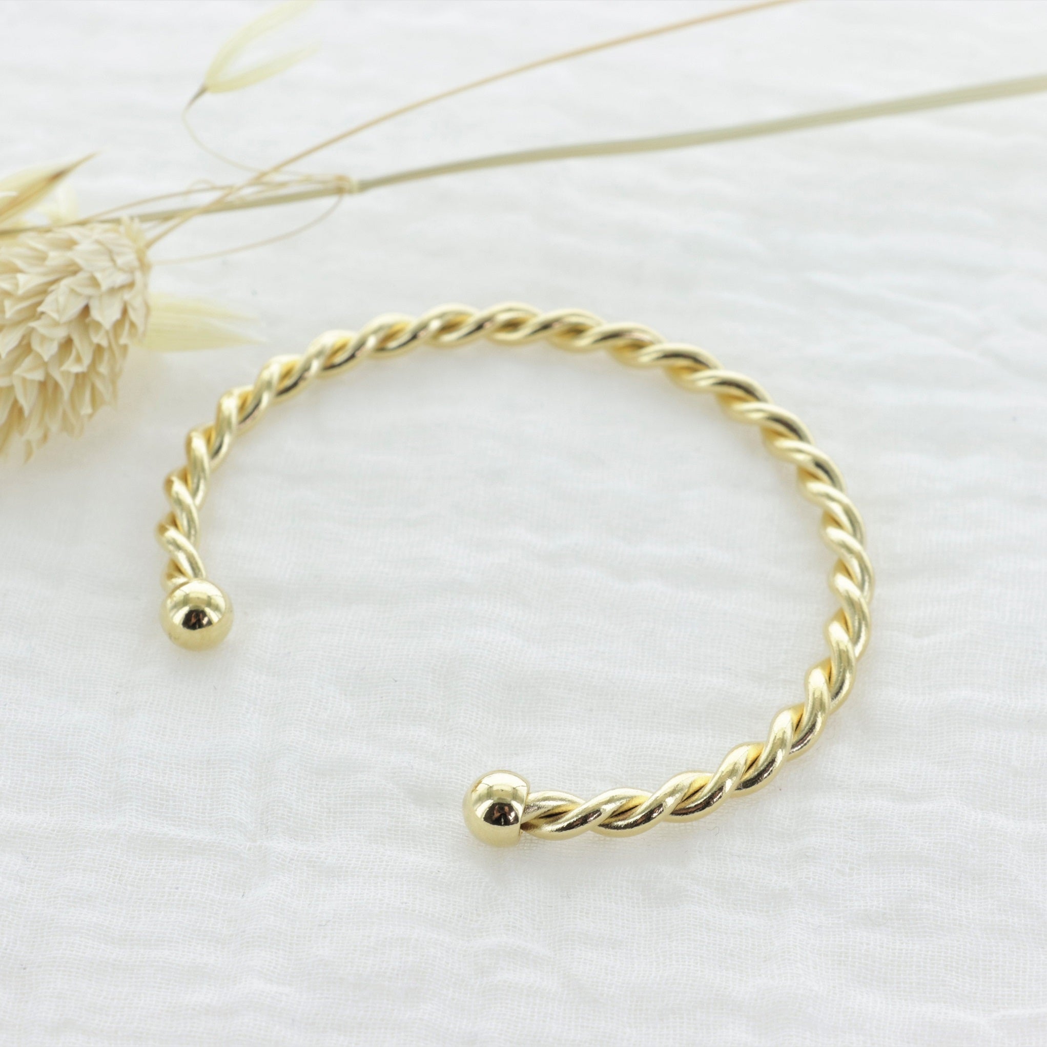 Leticia Ponti Jonc Torsadé bracelet réglable plaqué or