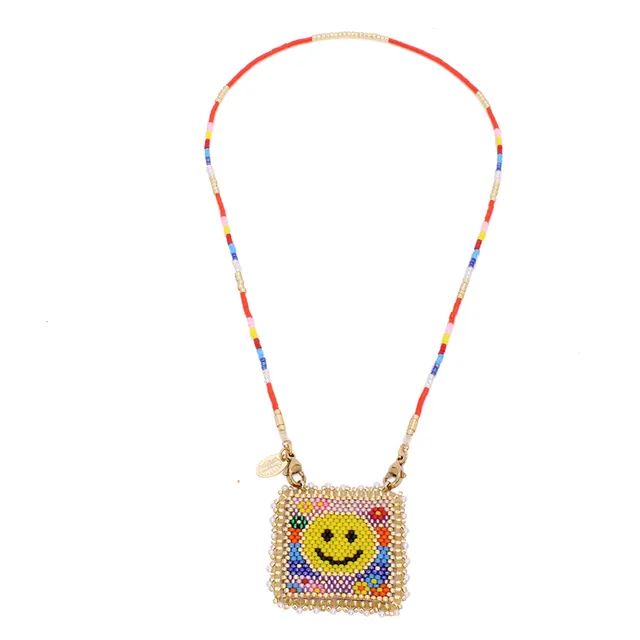 HYPNOCHIC Smiley collier perles Miyuki fantaisie femme