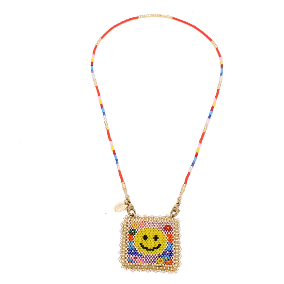 HYPNOCHIC Smiley collier perles Miyuki fantaisie femme