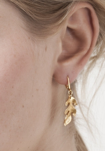 Leticia Ponti Feuille boucles d’oreilles doré or fin 24 carats