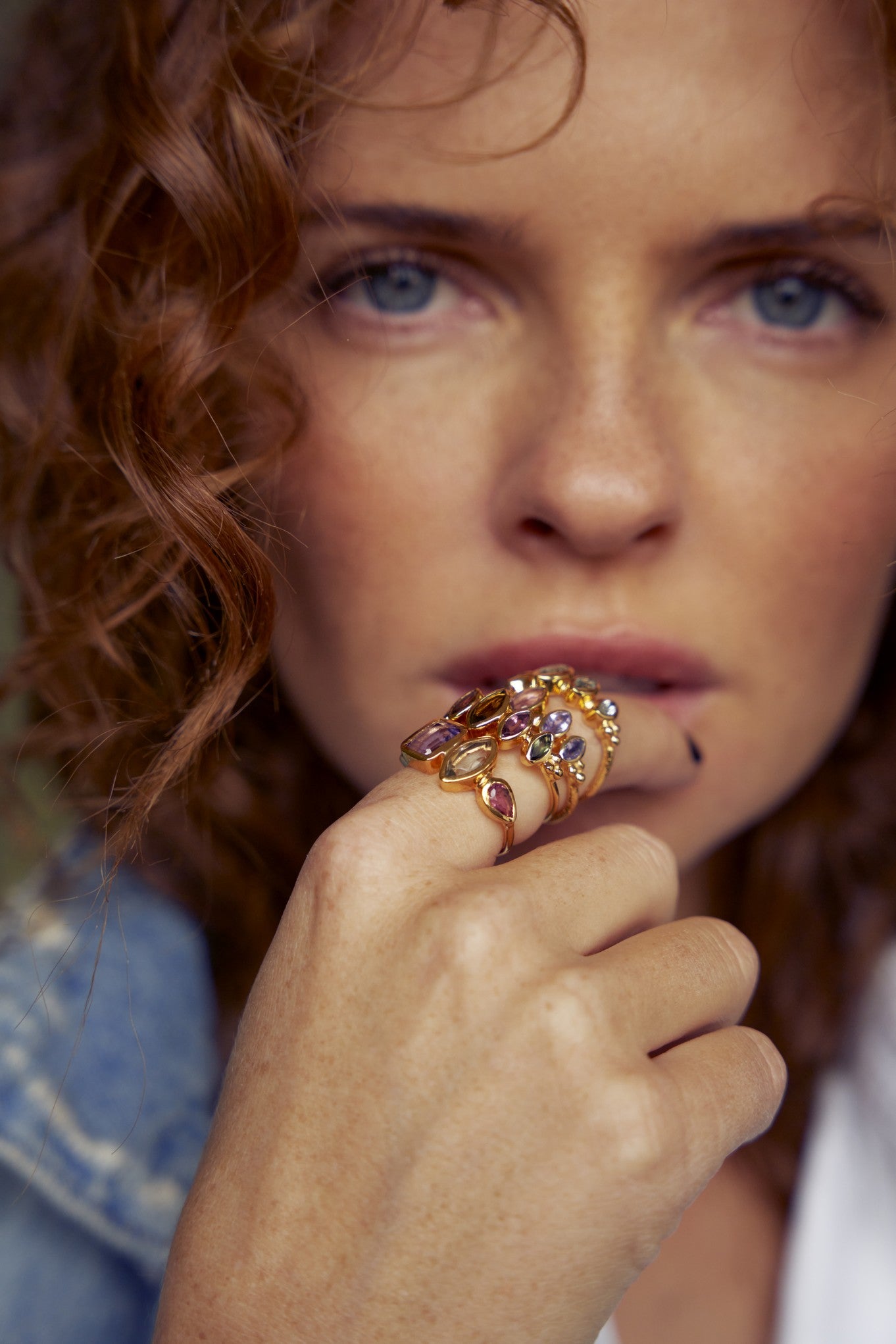 Leticia Ponti Paloma bague plaqué or tourmaline rose ajustable