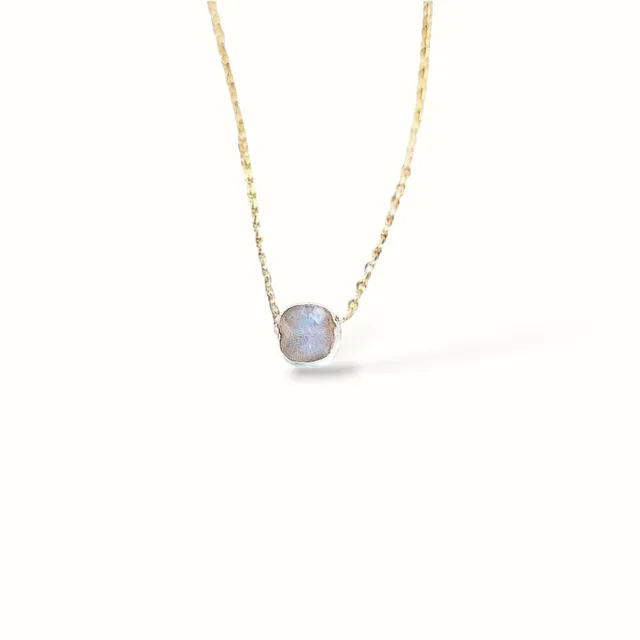 Ô PLUM CHARLIE collier labradorite plaqué or 39/42 cm