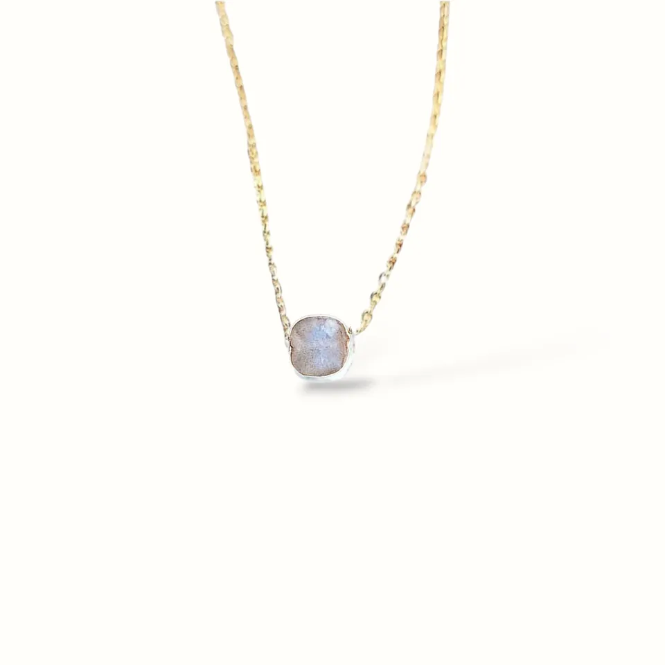 Ô PLUM CHARLIE collier labradorite plaqué or 39/42 cm