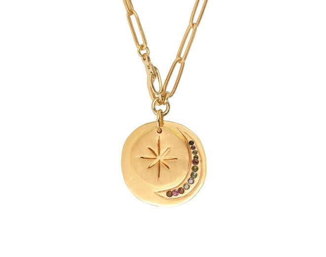Leticia Ponti Luna Collier double médaille tourmaline